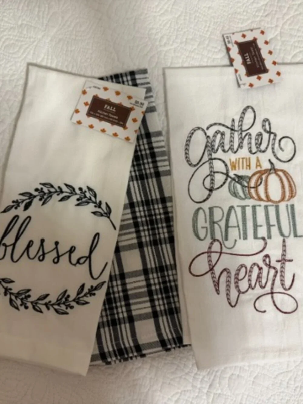 Fall Thanksgiving Table Decor Bundle Placemats Runner Towels Napkin Rings NWT